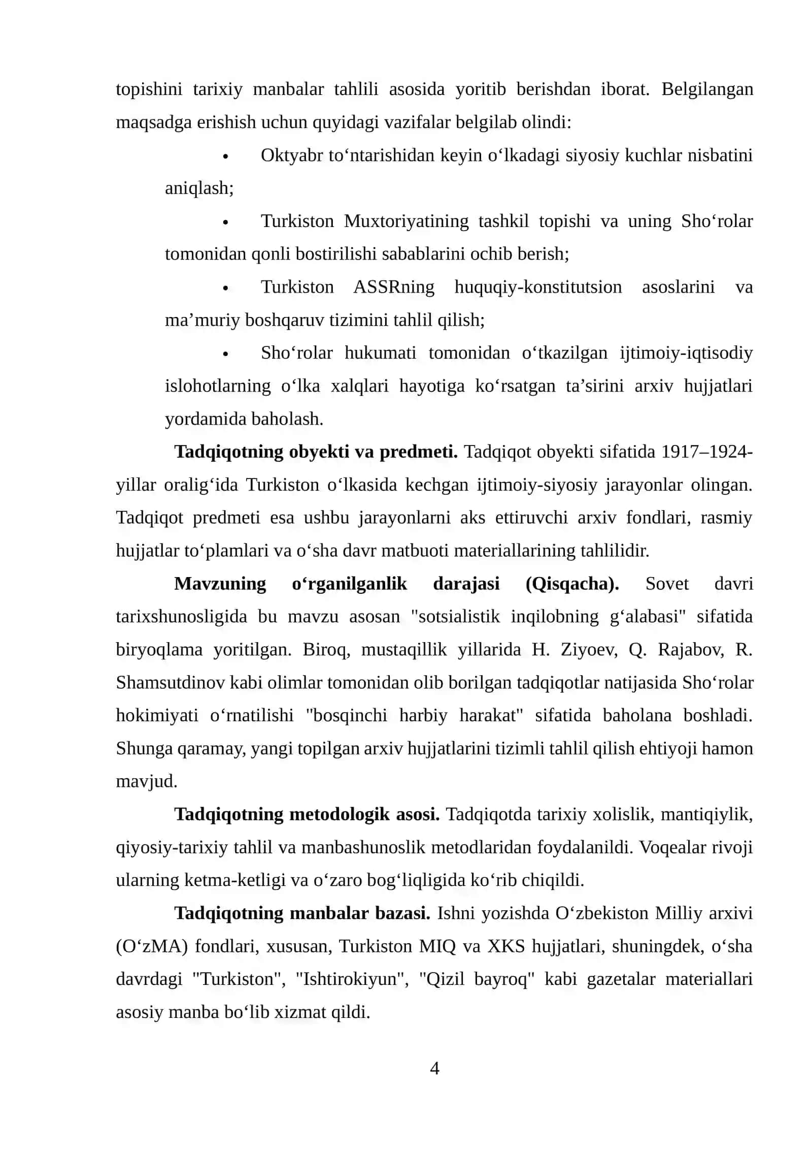 "Turkistonda Shoʼrolar hukumati tashkil topishi va yangi davlat tarixi (manbalar tahlili asosida)" 4
