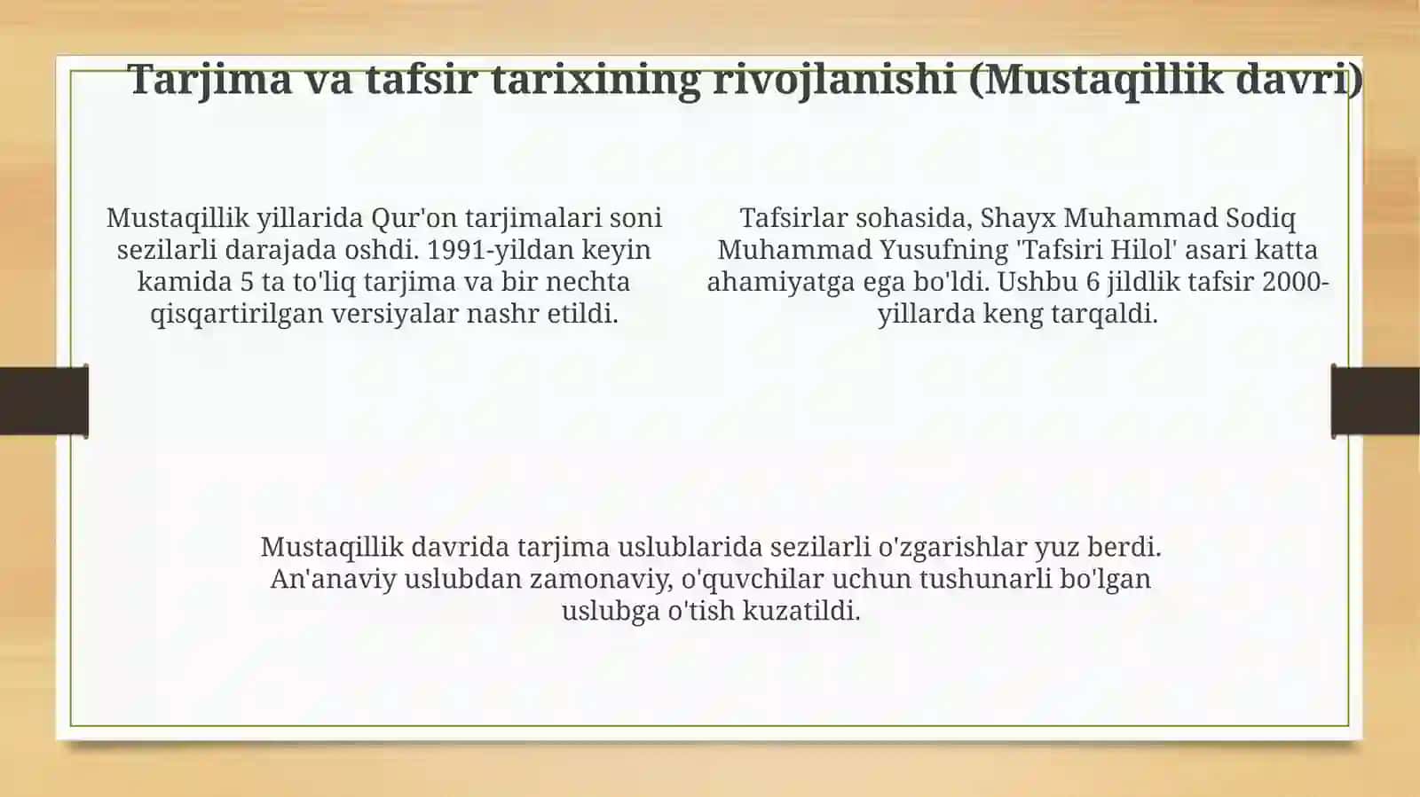 Mustaqillik yillarida Qur'on tarjimalari 4