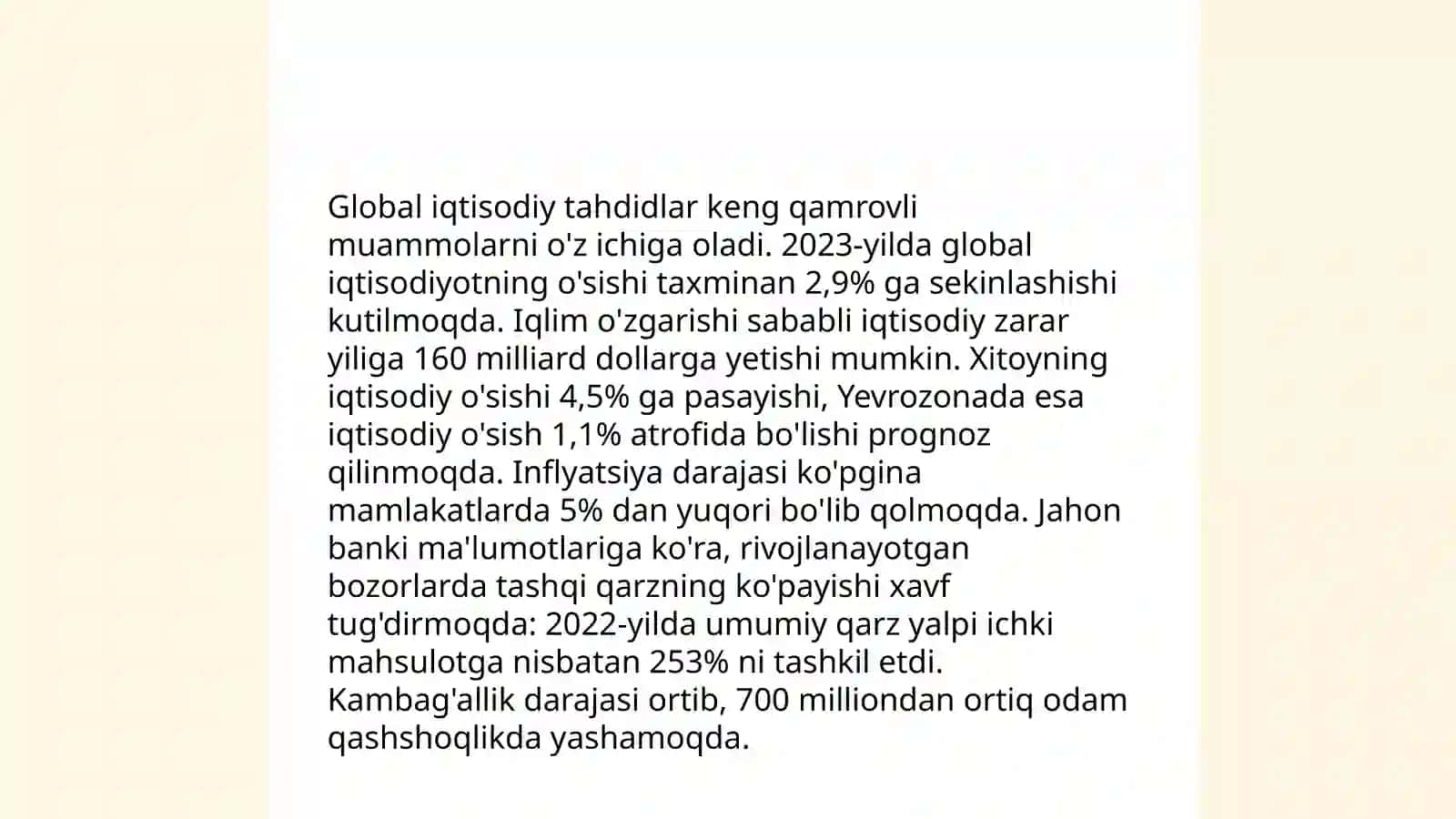 Iqtisodiy manfaatlar va tahdidlar 4