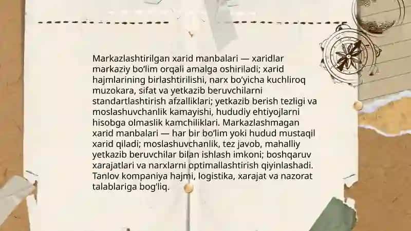 Xarid manbalarining tasnifi 4