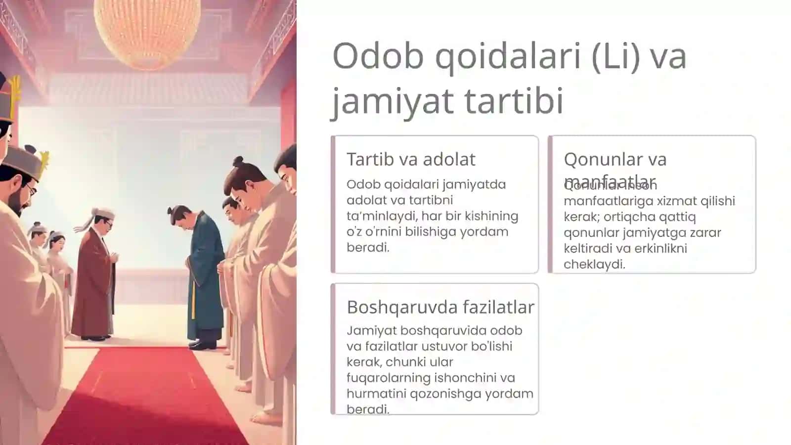 Konfutsiylikdinining asosiy gʻoyalari 4