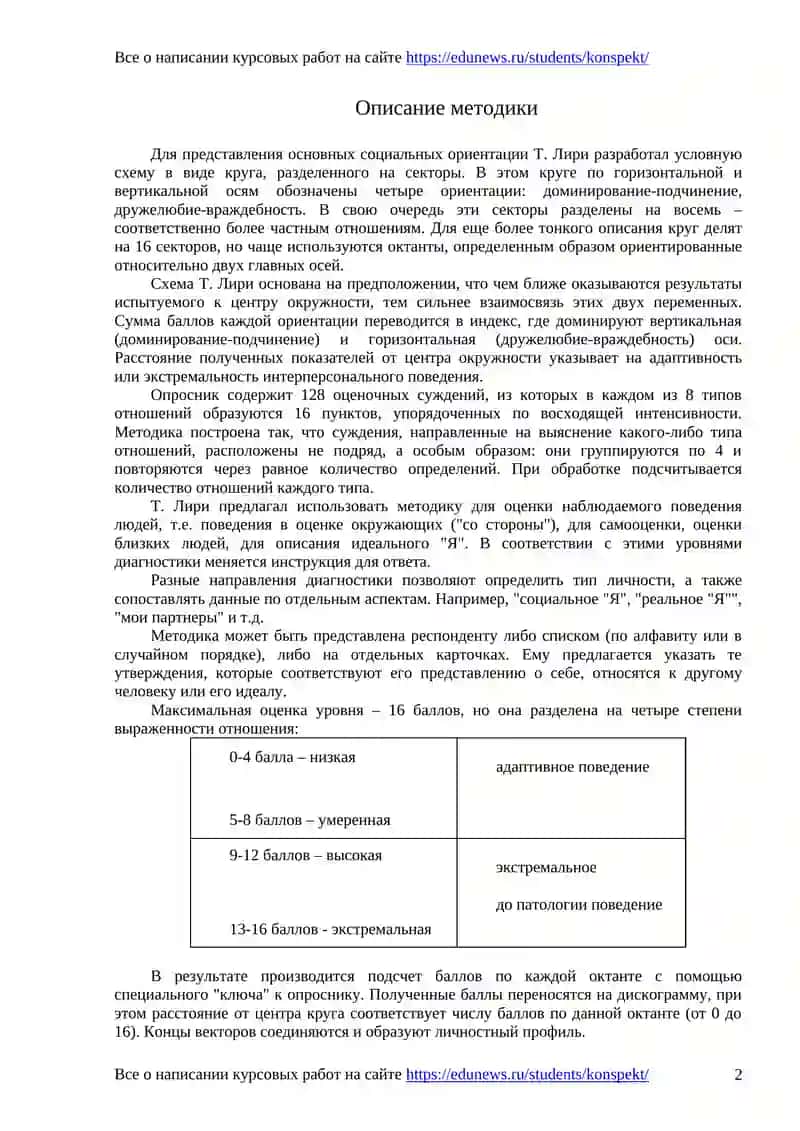 Диагностика межличностных отношений Тимоти Лири 4