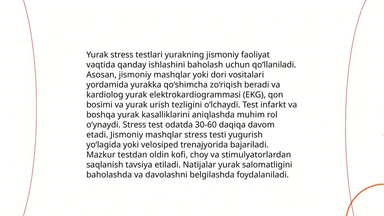 Yurak-qon tomir tizimining funktsional sinamalarini o'tkazish usullari. Javoblarning turlari. YuQTT ba'zi kasalliklari va aritmiyalar 4