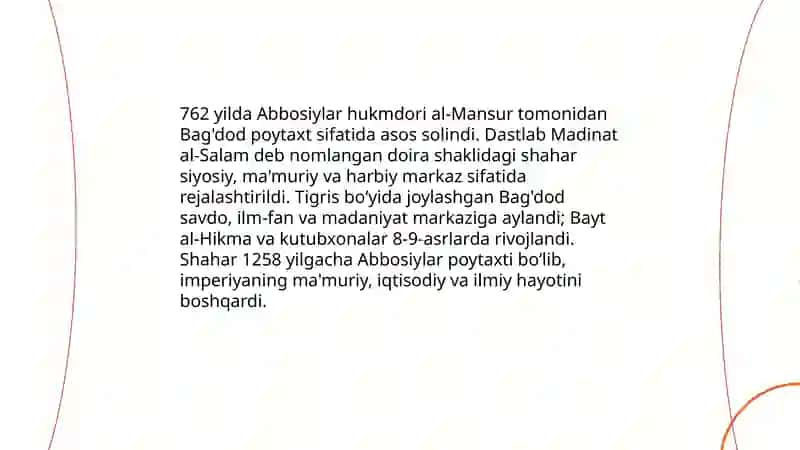Abbosiylar sulolasi hukmronligi davrida Arab xalofaligi 4