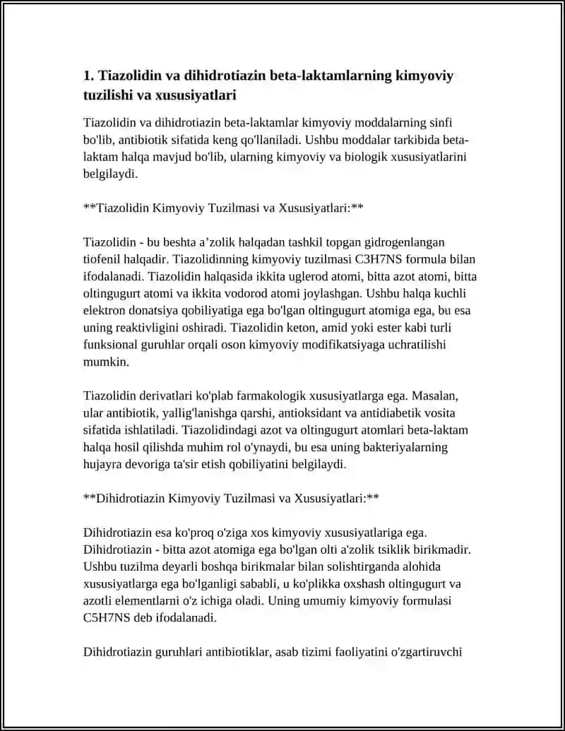 Tiazolidin va Dihidrotiazin Beta-laktamlar 4
