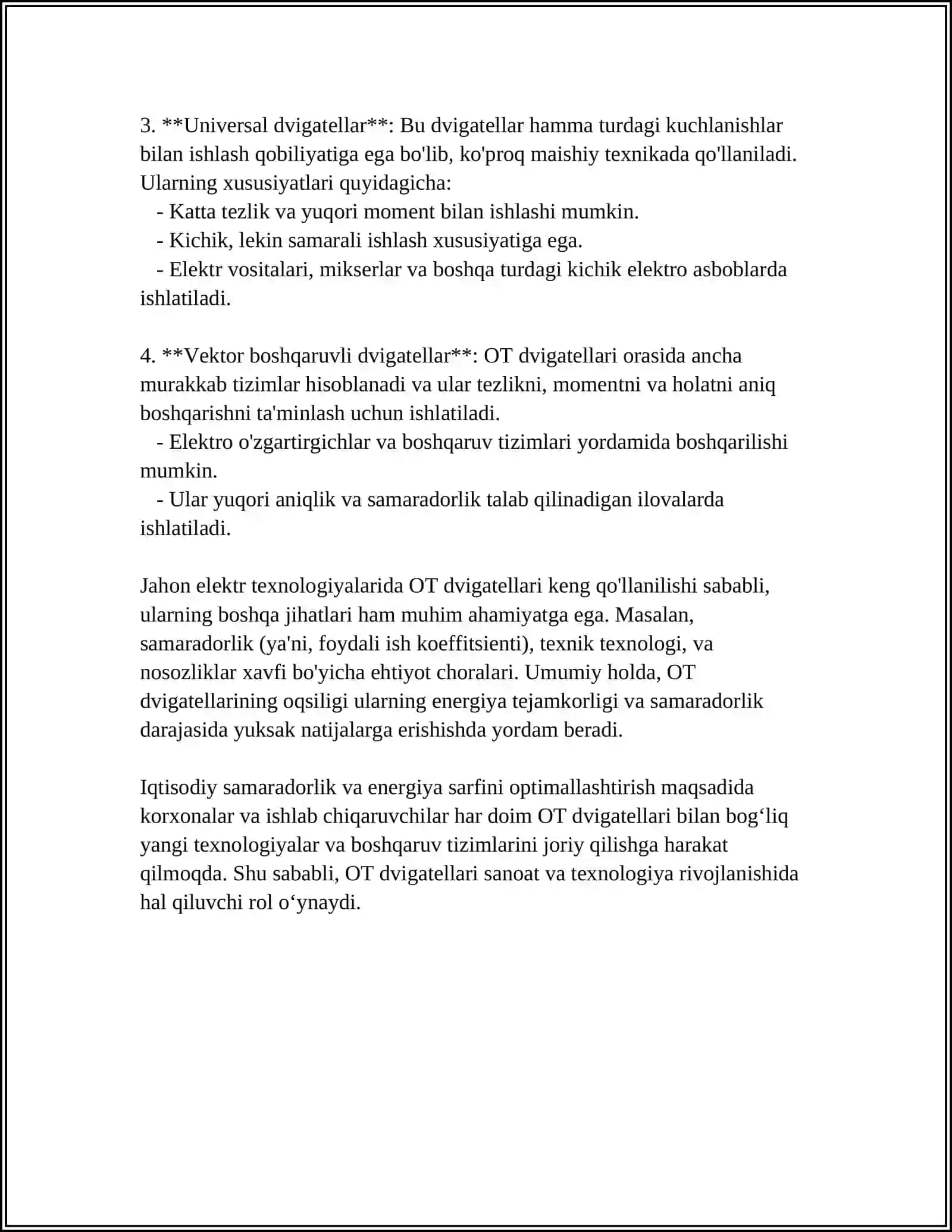 O’ZGARMAS TOK DVIGATELLARI 4