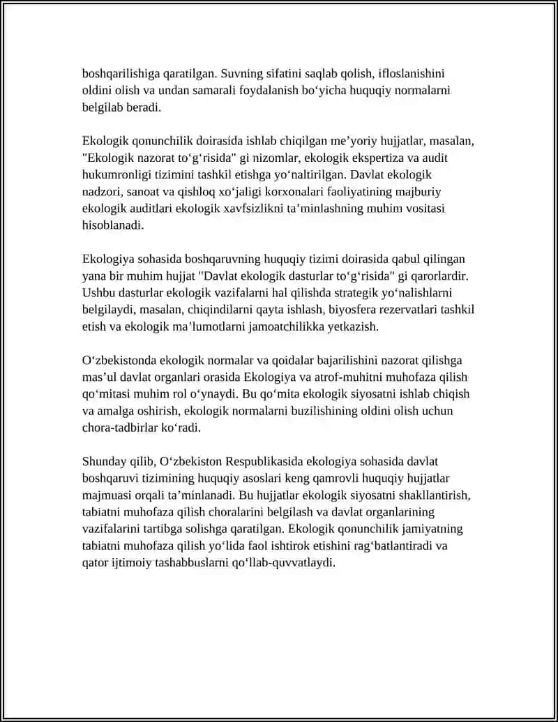 Ekologiya sohasida Davlat boshqaruv tizimi va jamoatchilik tashkilotlari 4
