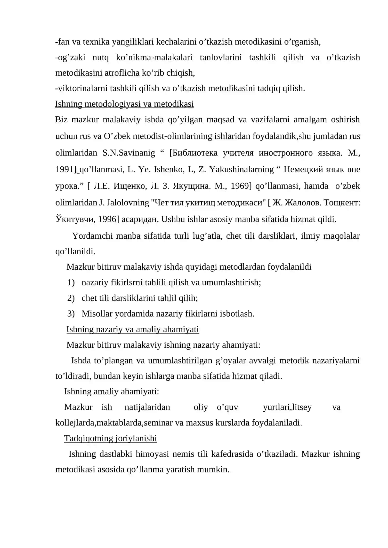 Chet tilida sinfdan tashqari ishlarni tashkil qilish va o’tkazish metodikasi 4