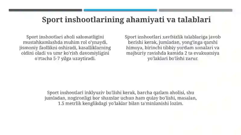 Sport inshootlari tushunchasi va ahamiyati 4