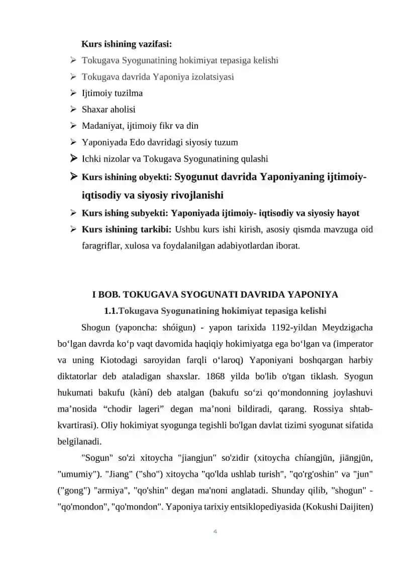 Syogunut davrida Yaponiyaning ijtimoiy-iqtisodiy va siyosiy rivojlanishi 4