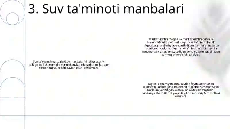 Mahalliy Va Markazlashga Suv Taminoti Haqida Tushuncha Ularning Gigiyenik Ahamiyati 4