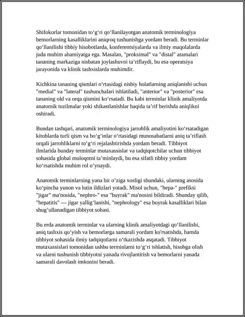 Anatomik terminlar va ularning klinik qo‘llanilishi 4