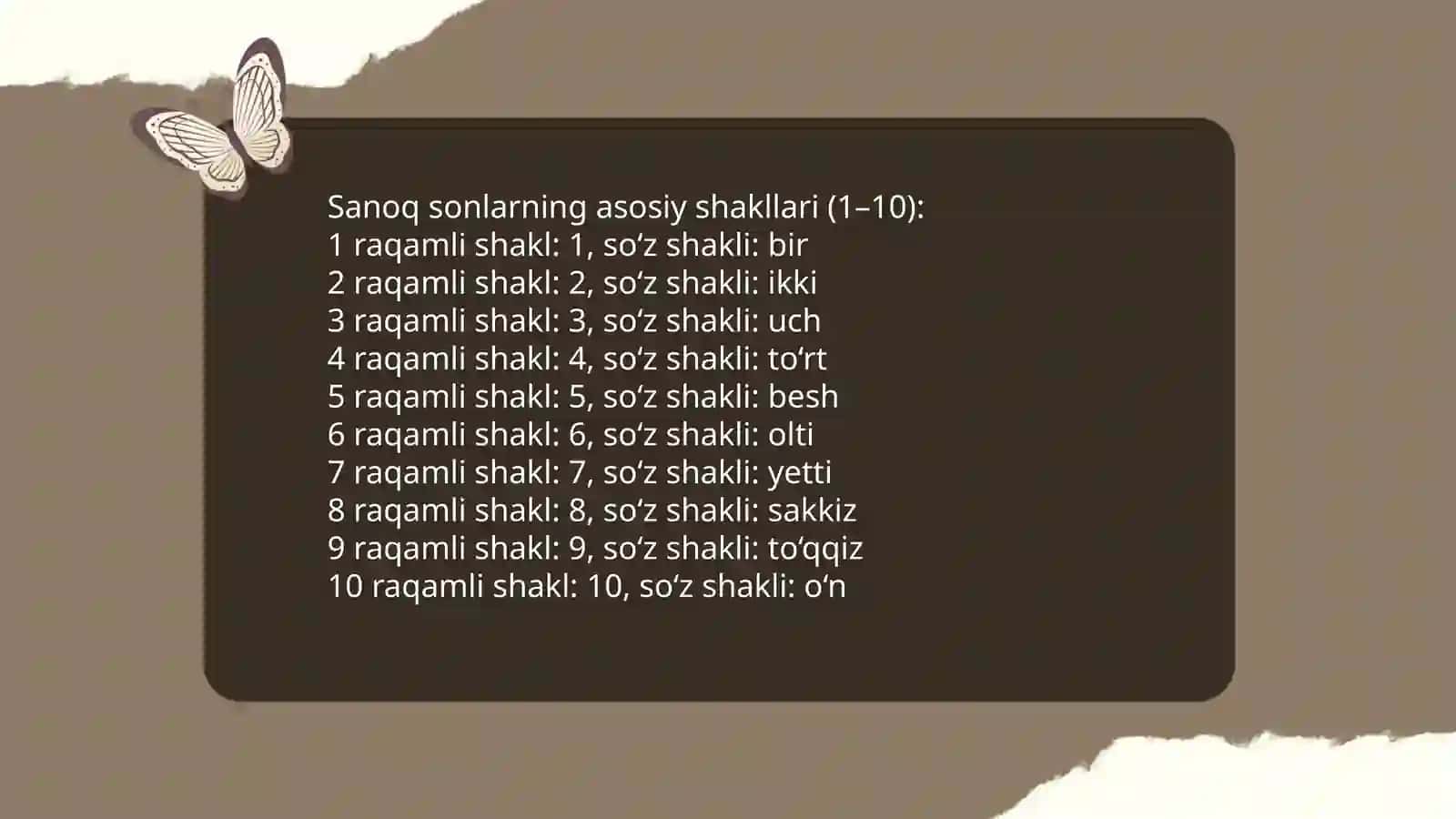Tartib son va Sanoq son 4