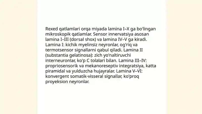 Sezuvchi nerv tugunlari va Orqa miya gistalogiyasi 4