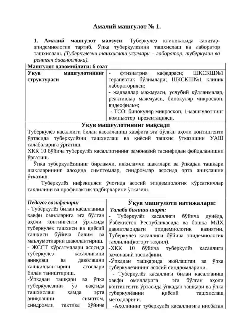 Туберкулез клиникасида санитар-эпидемиологик тартиб 4