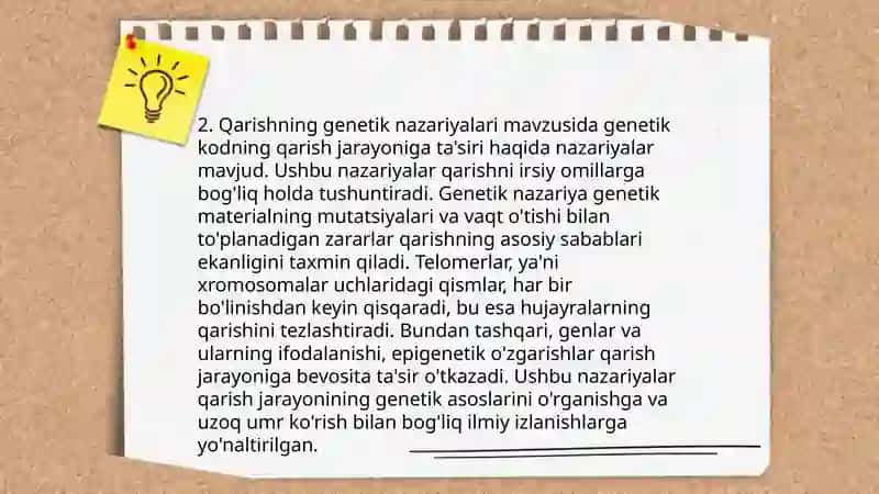 Qarish va u bilan bog’liq nazariyalar.Gerantologiya. Geratriya 4