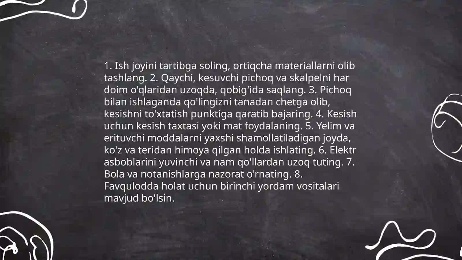 Qog'oz va karton bilan ishlash darslarining mazmuni 4