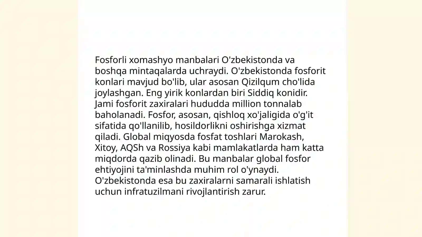 Fosforli o'g'itlar ishlab chiqarish texnologiyasi 4