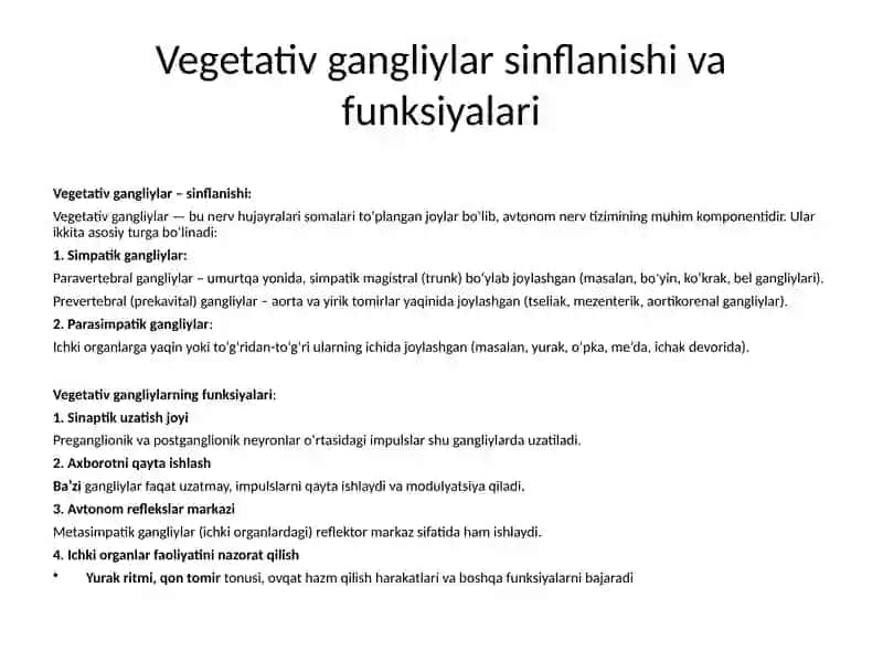 Vegetativ asab tizimi 4