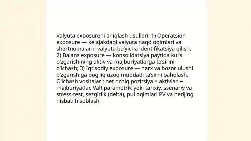 Valyuta riskini boshqarish strategiyalari 4