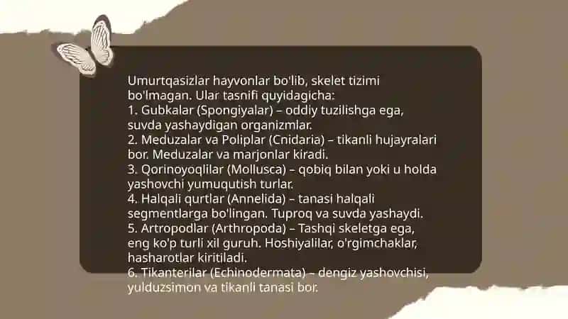 Umurtqasizlar zoologiyasi fani maqsad va vazifalari 4