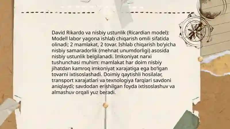 Xalqaro savdo nazariyalari. 4