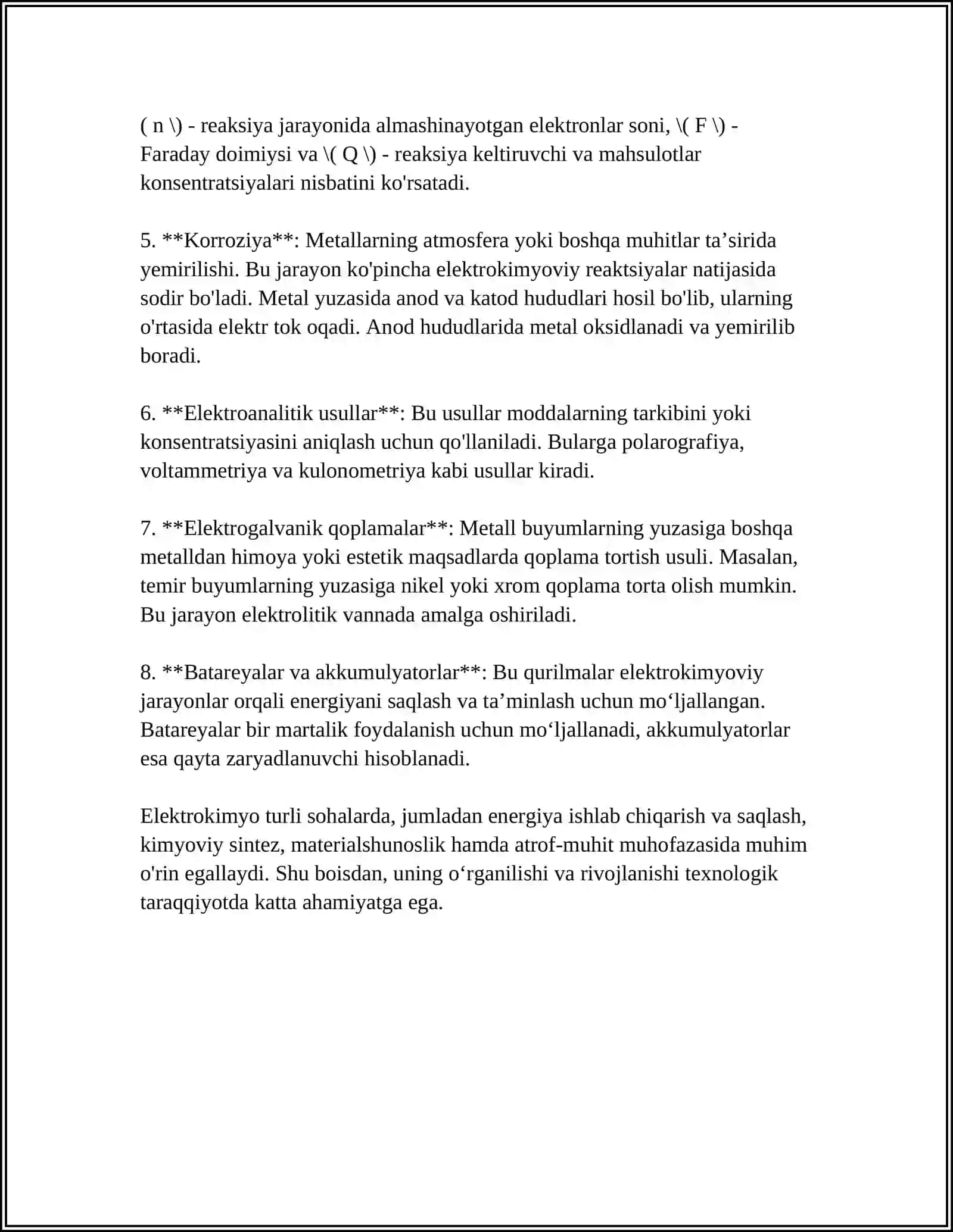 ELEKTROKIMYO.BERSELIUSNING DUALISTIK NAZARIYASI 4