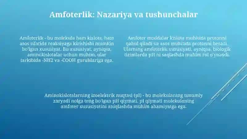 Aminlar va Aminokislotalar amfoter xossalarining goirtajribalar 4