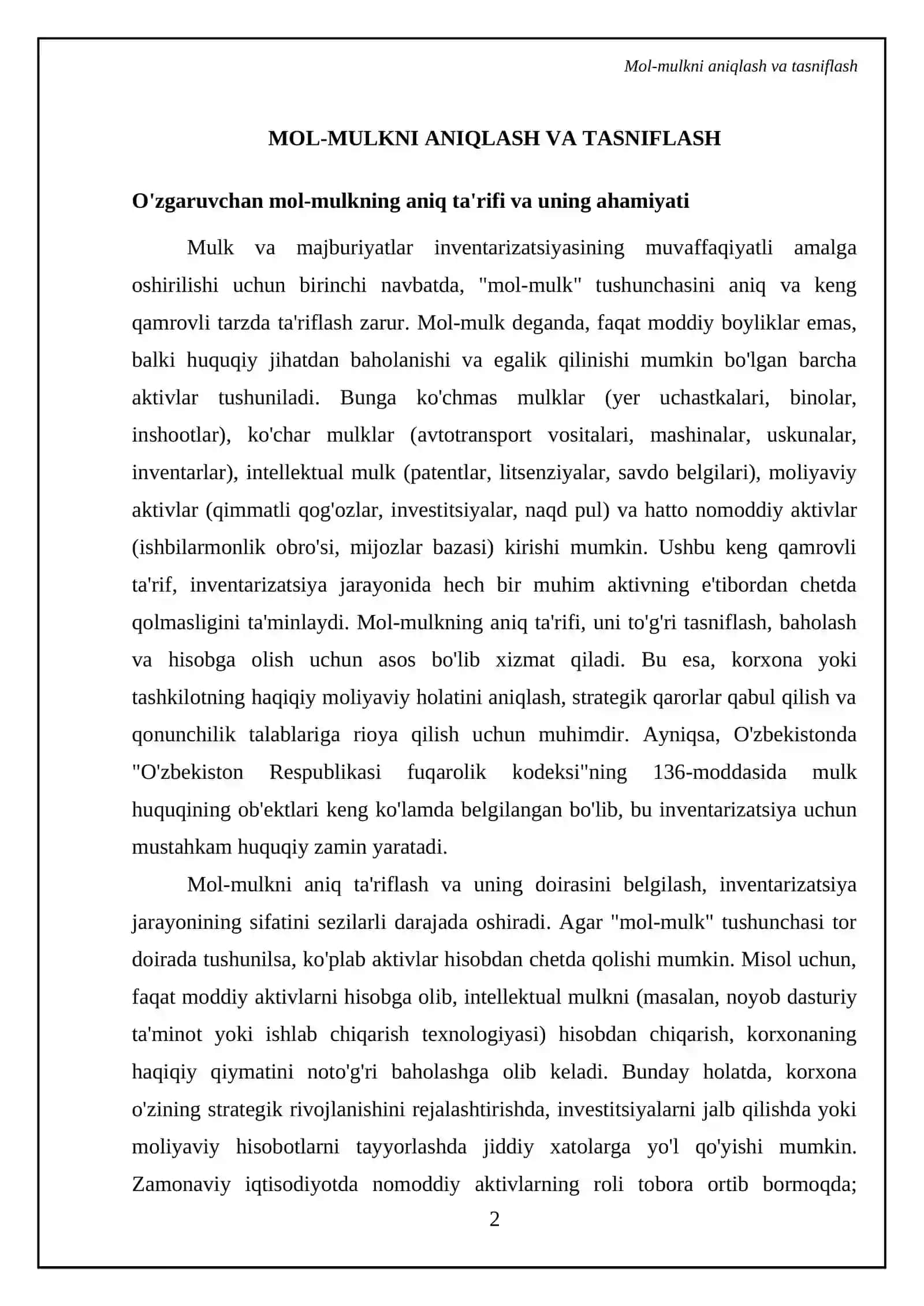 Mulk va majburiyatlar inventarizatsiyasi 4