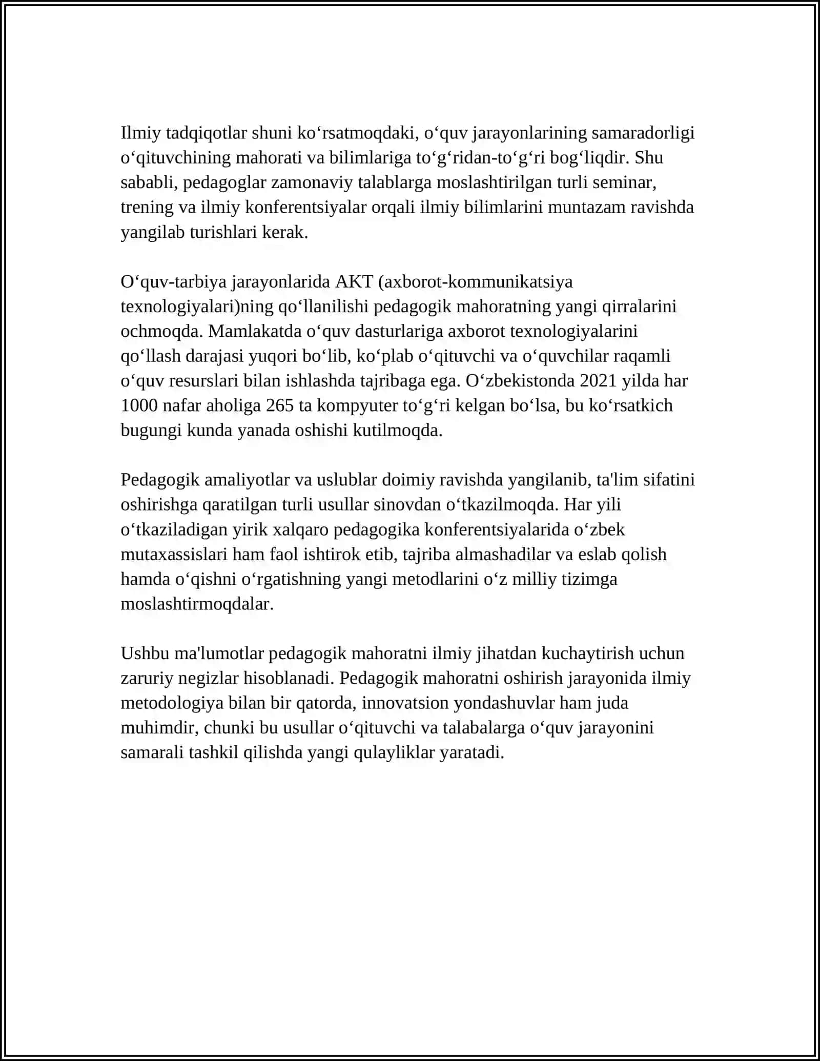 Pedagogik mahoratning ilmiy asoslari 4