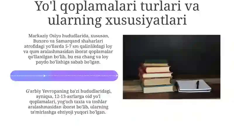 O'rta asr yo'llarini tuzilishini oʻrganish 4