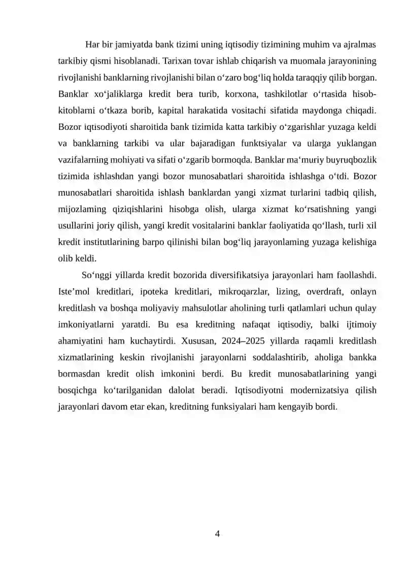 Kreditning zarurligi va uning belgilovchi omillar 4