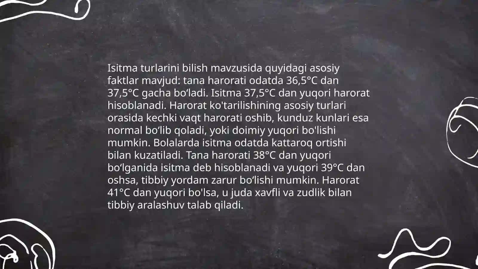 Isitma turlari. Isitmalayotgan bolani parvarishlash. (Isitmalayotgan bolaga yordam kõrsatish) 4