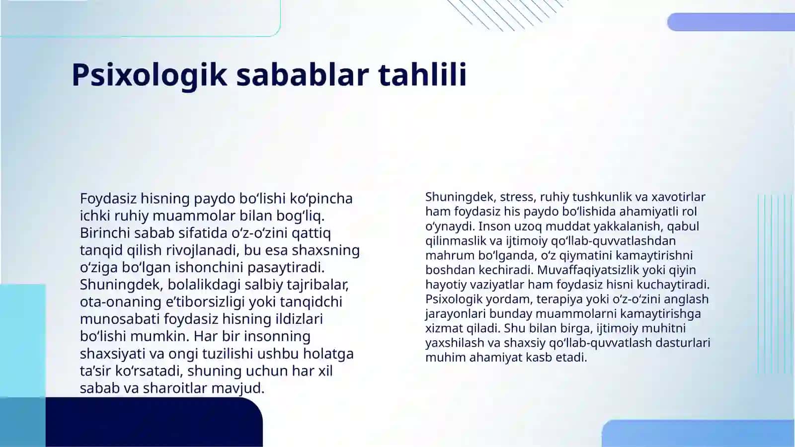 O'ZINI FOYDASIZ HIS QILISH METODIKA 4