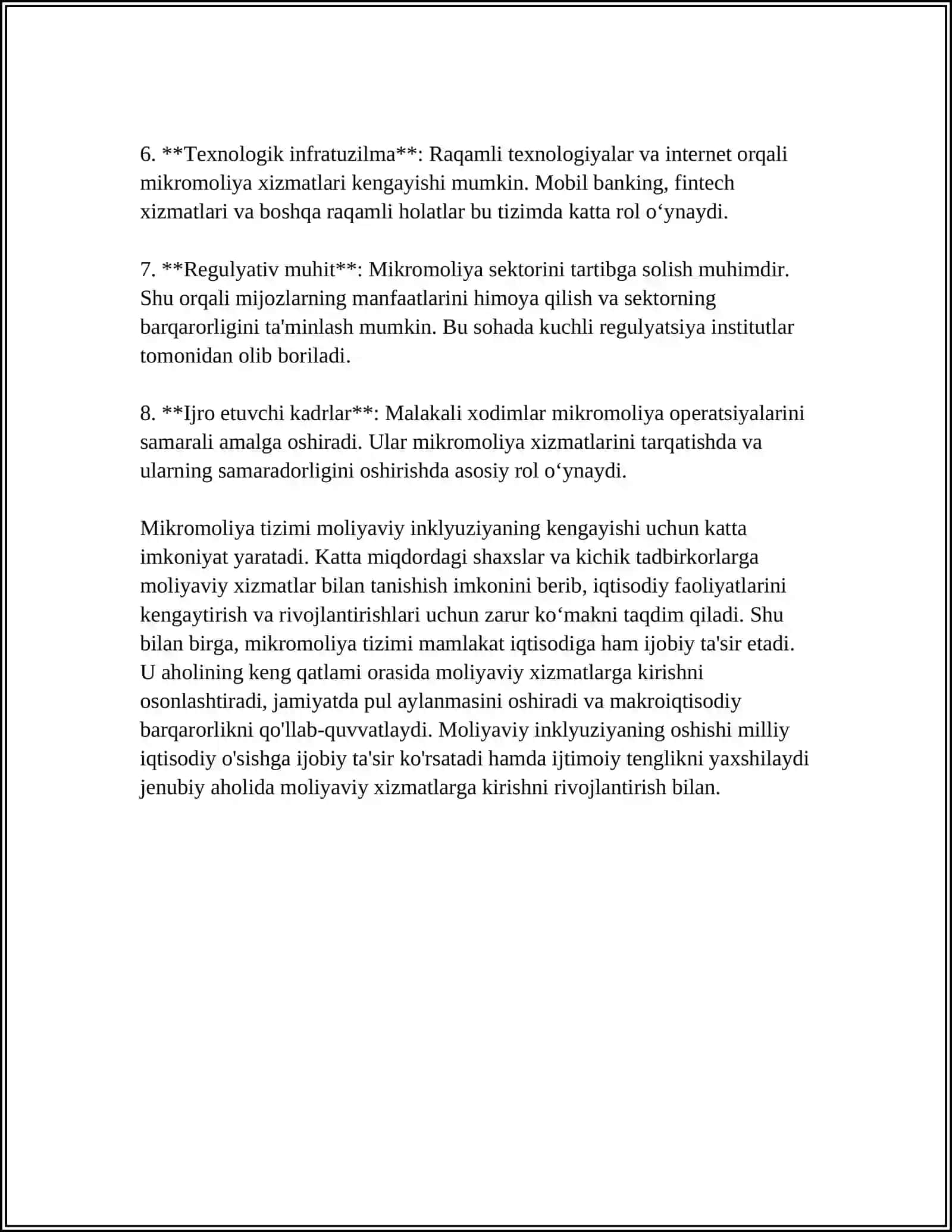 MIKROMOLIYA TIZIMI VA MOLIYAVIY INKLYUZIYANI TAMINLASHDAGI RO'LI 4
