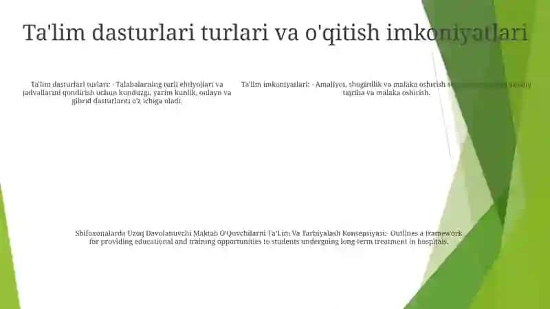 Uzoq Davolanuvchi Maktab O‘Quvchilarni Ta‘Lim Va Tarbiyalash Konsepsiyasi 4