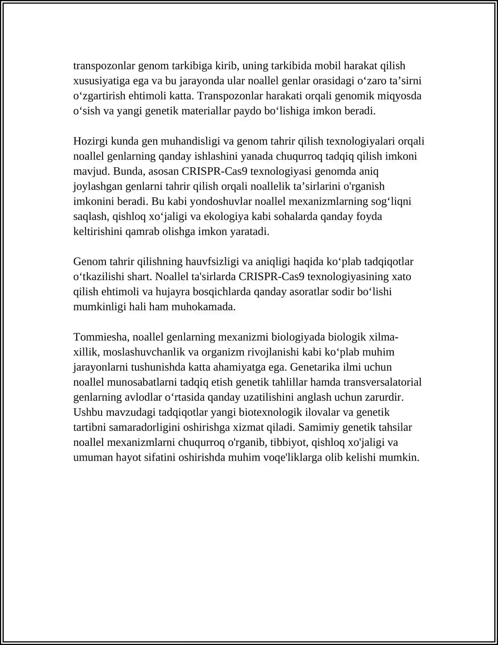 NOALLEL GENLARNING TAʼSIRI MEXANIZMLARINI TAHLIL QILISH POLIMERIYA VA PLEOYTROPIYA 4