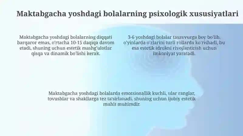 Estetik tarbiya berish 4