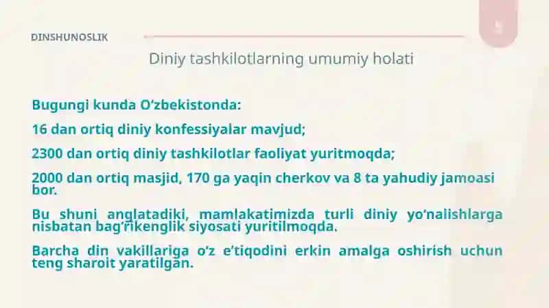 O'zbekistonda faoliyat yurutuvchi diniy tashkilotlar 4