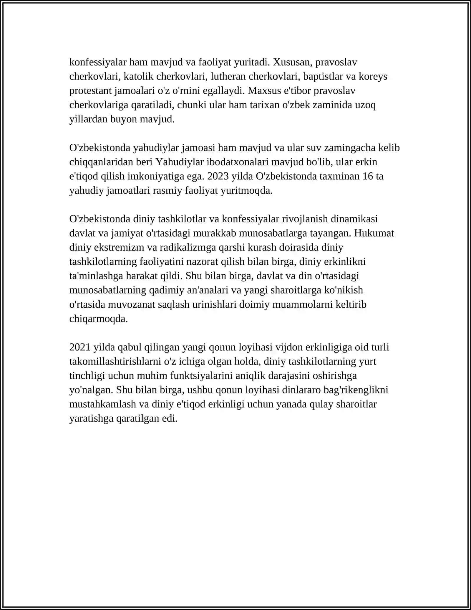 Oʻzbekistonda diniy tashkilotlar va konfessiyalar faoliyati dinamikasi 4
