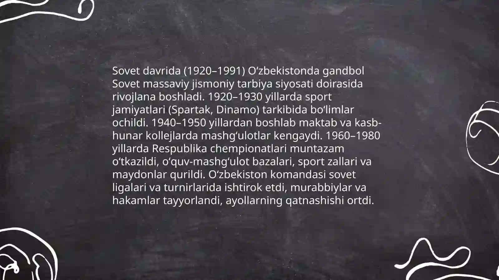 Oʻzbekistonda gandbolni vujudga kelishi va rivojlanish tarixi 4