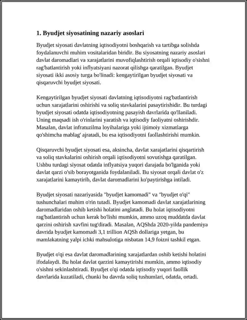 Byudjet siyosatining nazariy asoslari 4