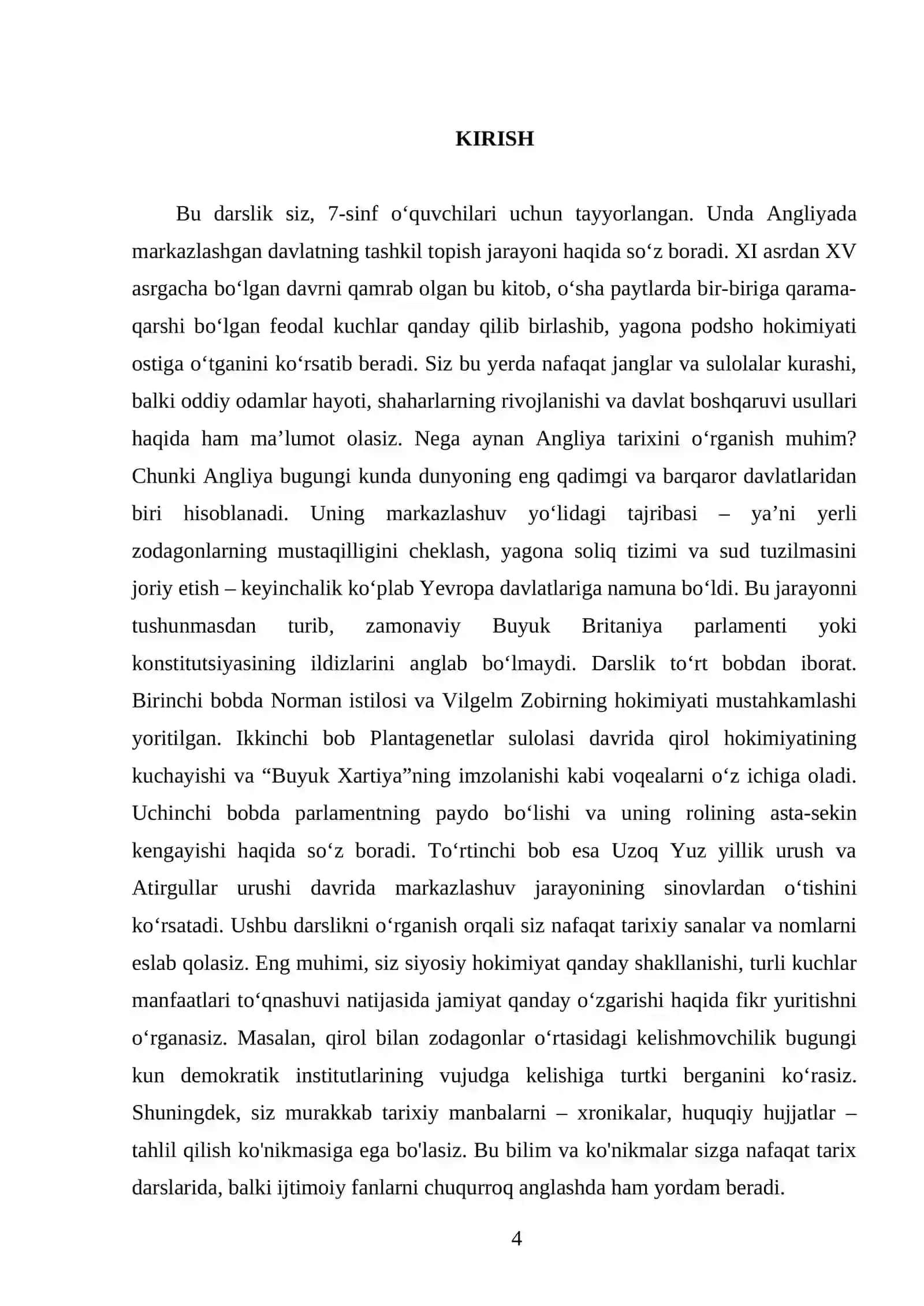 ANGLIYADA MARKAZLASHGAN DAVLATNING TASHKIL TOPISHI. 7- SINF 4