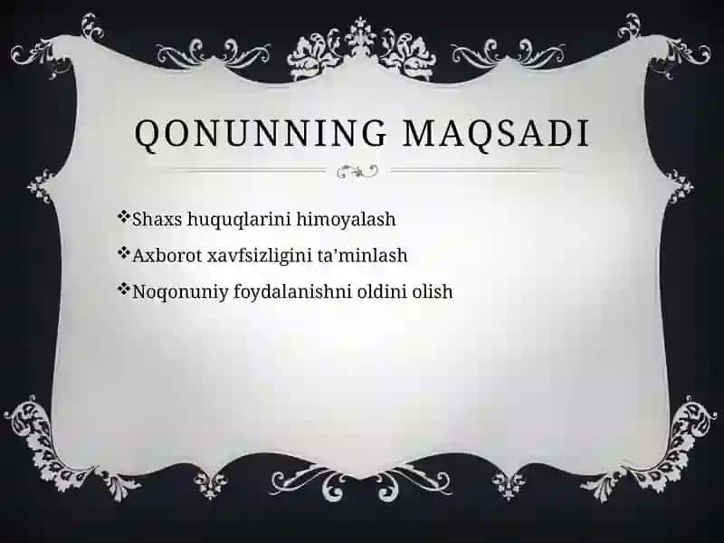 Ma’lumotlarni himoya qilish haqidagi qonun tamoyillari 4