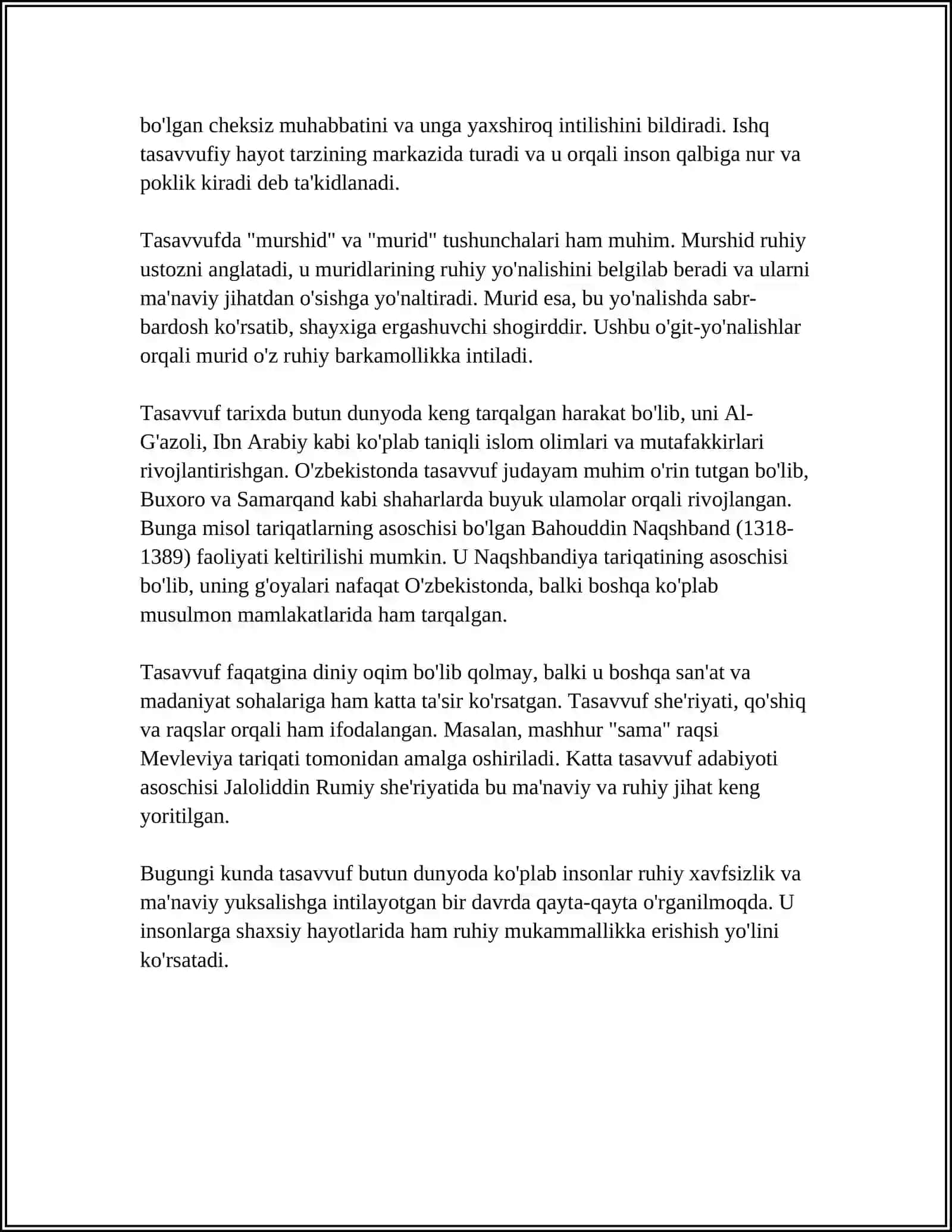 TASAVVUF TARIQATI VA XOZIRGI ZAMON 4