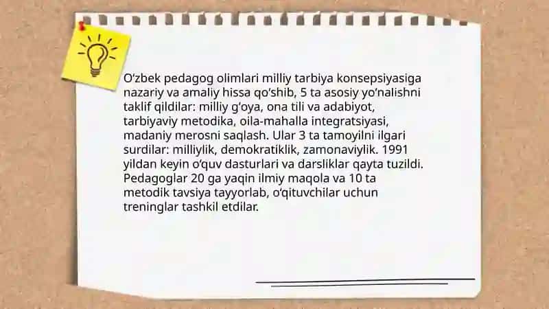 Pedagog olimlarning milliy tarbiya sohasida olib borgan ilmiy tadqiqotlar 4