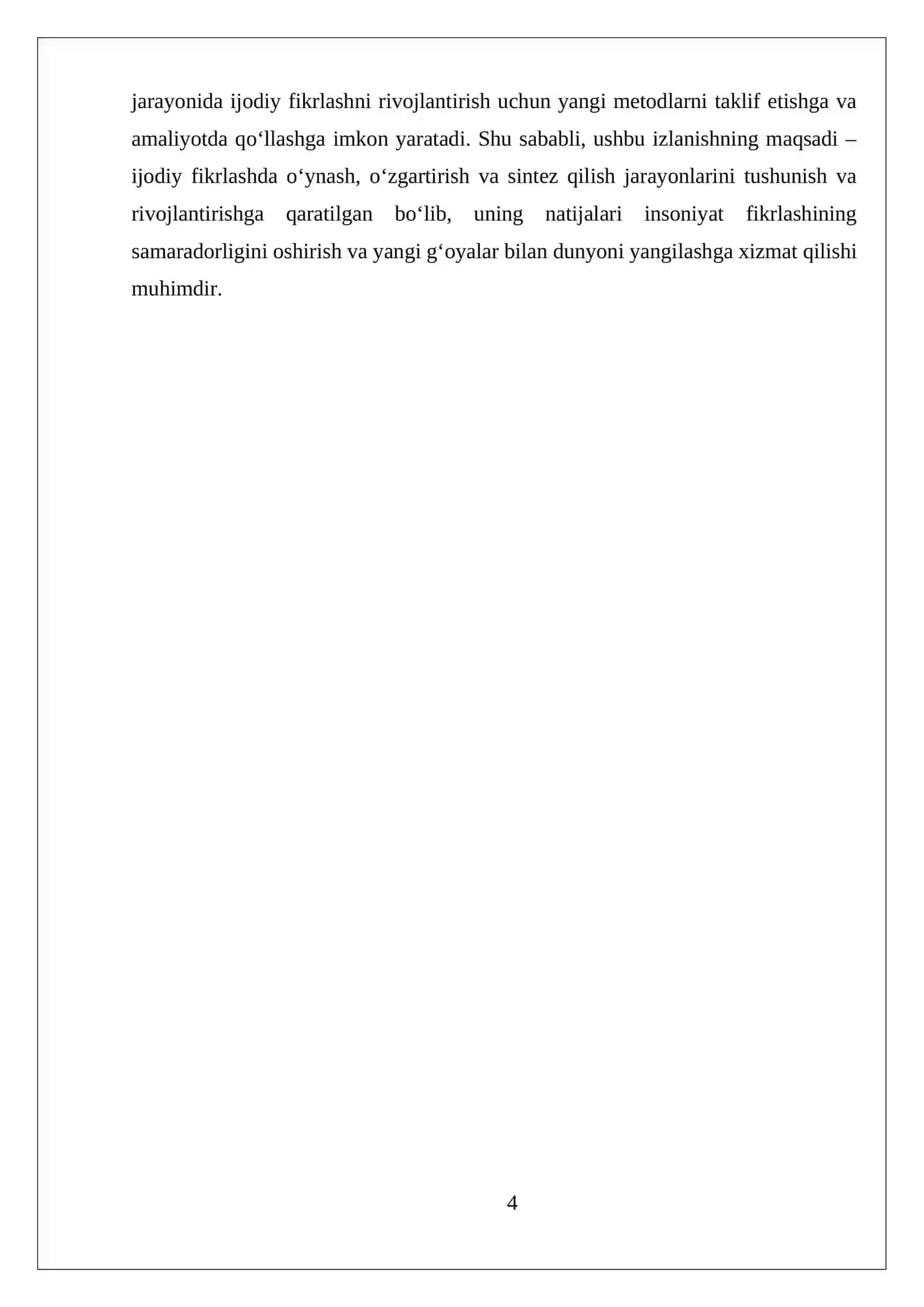 MUSTAQIL ISH IJODIY FIKRLASHDA O‘YNASH, O‘ZGARTIRISH VA SINTEZ QILISH 4