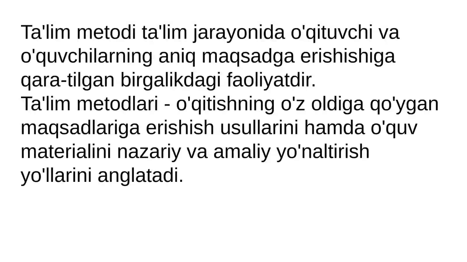 Ta'lim metodlari haqida slayd 4