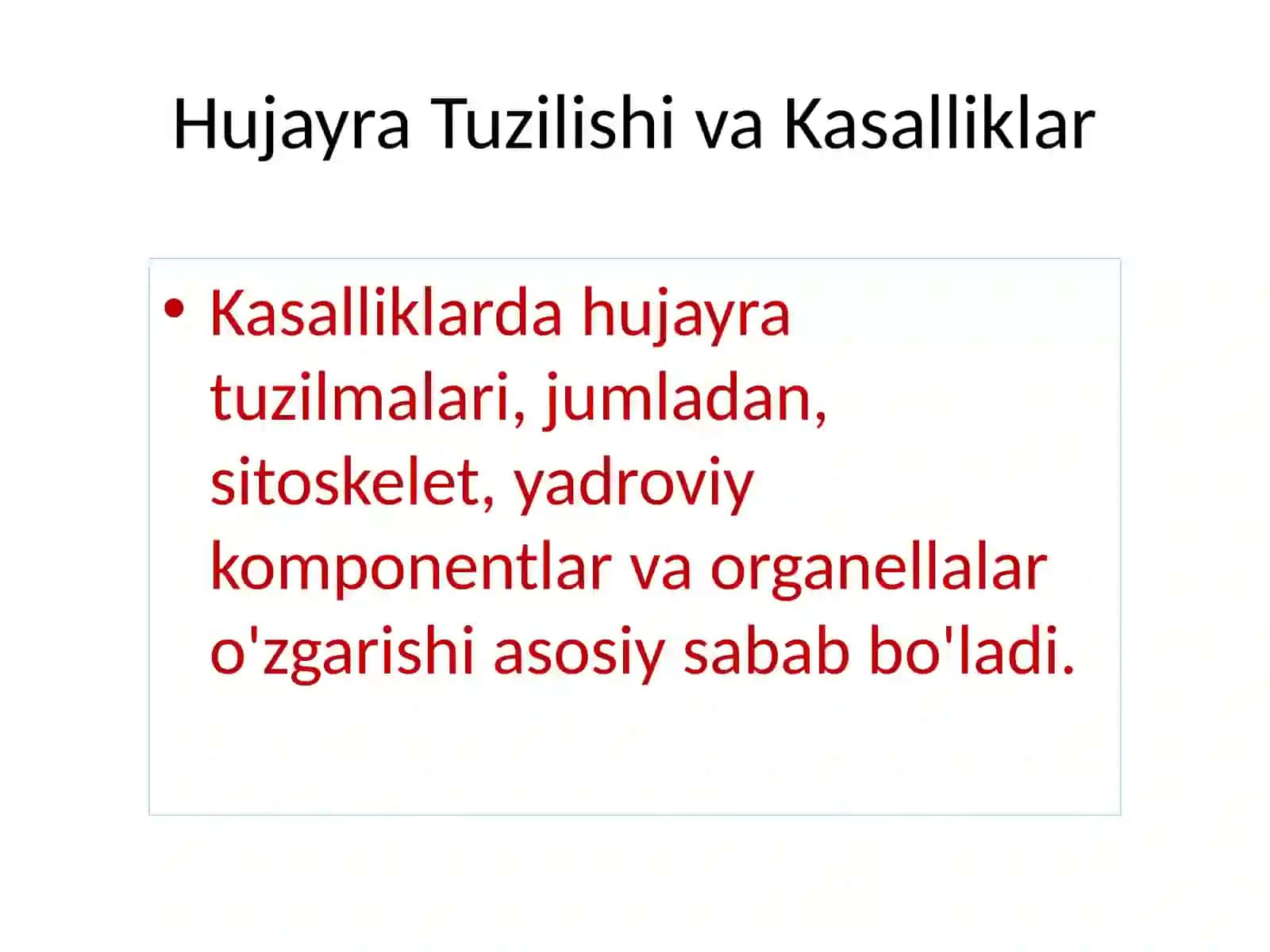 Hujayrava hujayradan tashqari matrix munosabatlari 4