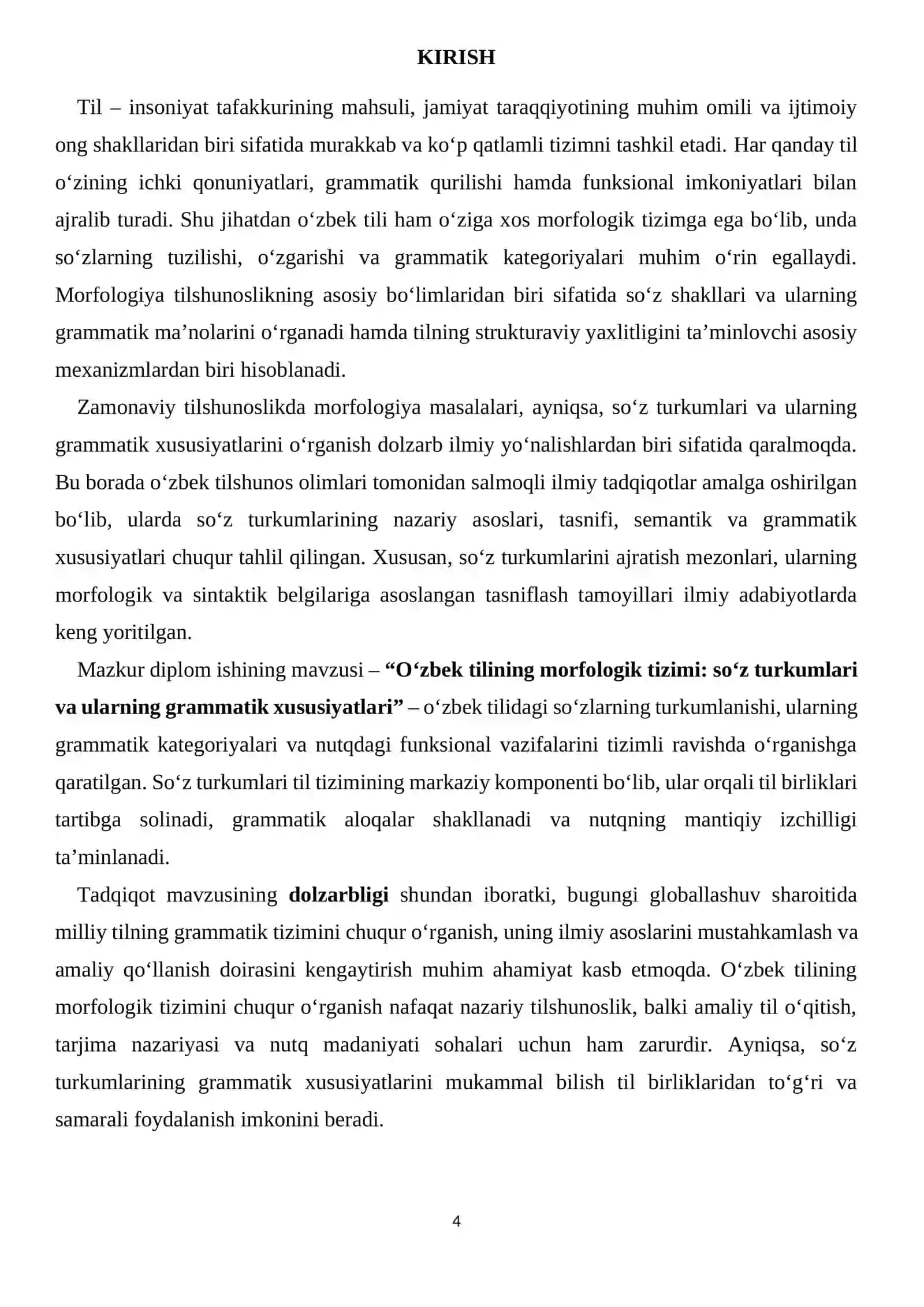 O‘zbek tilining morfologik tizimi 4
